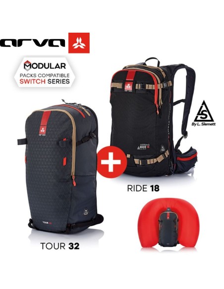 AIRBAG SWITCH MIX BUNDLE - RIDE18 BLACK+TOUR32 (Grey) - Kit modular de airbag - Arva