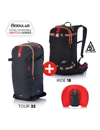 AIRBAG SWITCH MIX BUNDLE - RIDE18 BLACK+TOUR32 (Grey) - Kit modular de airbag - Arva