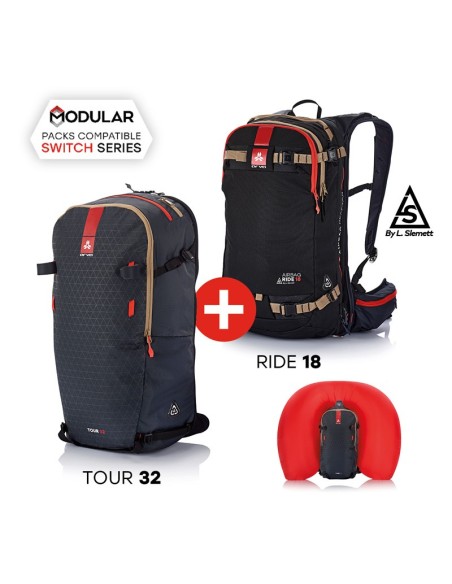 AIRBAG SWITCH MIX BUNDLE - RIDE18 BLACK+TOUR32 (Grey) - Kit modular de airbag - Arva