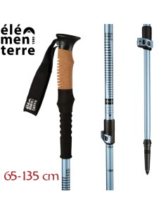 Apagado (Azul/Negro) - Bastón de trekking de corcho con cierre rápido - Elementerre