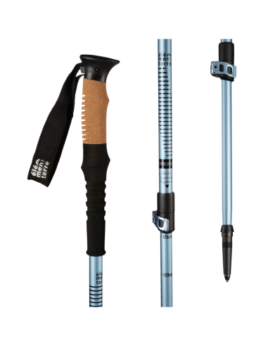 Apagado (Azul/Negro) - Bastón de trekking de corcho con cierre rápido - Elementerre
