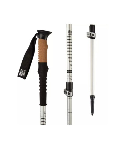 Apagado (Blanco/Negro) - Bastón de trekking de corcho con cierre rápido - Elementerre