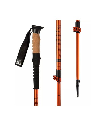Apagado (Naranja/Negro) - Bastón de trekking de corcho con cierre rápido - Elementerre