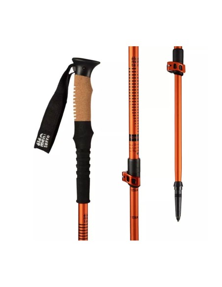 Apagado (Naranja/Negro) - Bastón de trekking de corcho con cierre rápido - Elementerre