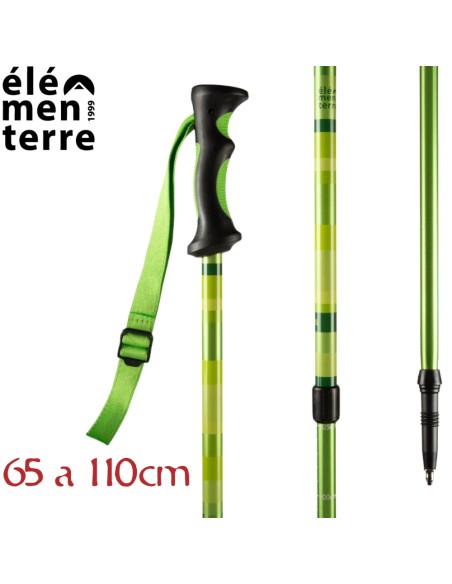 Lupiau (Verde) - Bastón de senderismo para junior- Elementerre