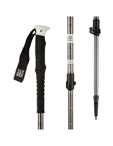 Habo (Gris) - Bastón de trekking con bloqueo rápido- Elementerre