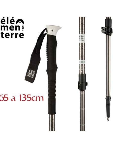 Habo (Gris) - Bastón de trekking con bloqueo rápido- Elementerre