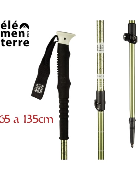 Habo (Verde) - Bastón de trekking con bloqueo rápido- Elementerre