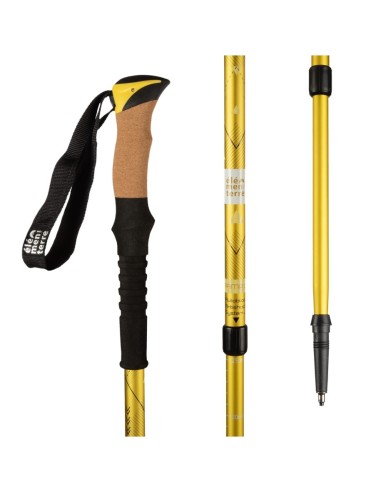 Tramp (Amarillo) - Bastón de senderismo largo con empuñadura de corcho - Elementerre