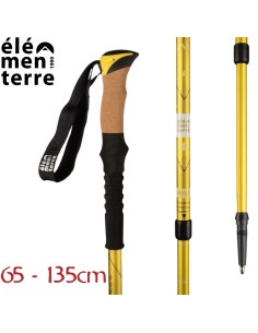 Tramp (Amarillo) - Bastón de senderismo largo con empuñadura de corcho - Elementerre