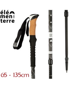 Tramp (Black) - Bastón de senderismo largo con empuñadura de corcho - Elementerre