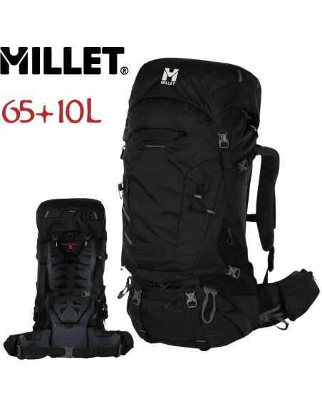 Hanang 65+10L (Black) - Mochila de senderismo y viaje - Millet