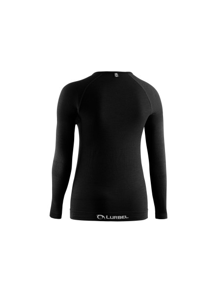 Merino long sleeves W (Negro) - Camiseta primera capa termorreguladora de lana merino mujer - Lurbel