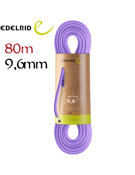 Neo 100 3R 9,6mm (Lavender) - Cuerda simple 80m con poliamida reciclada - Edelrid