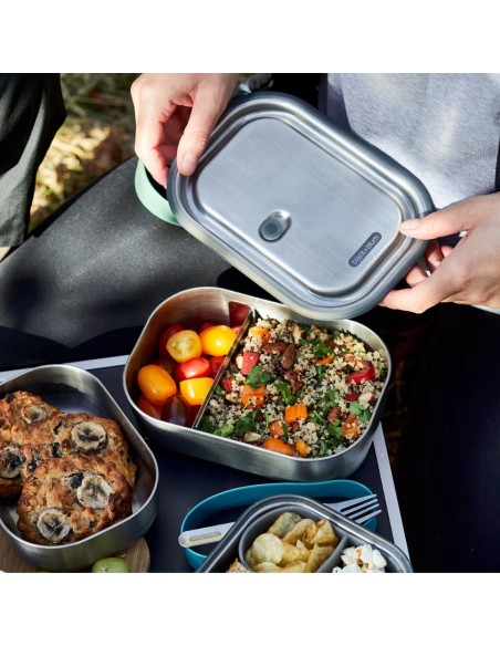 Stainless Steel Sandwich box large (Ocean) - Sandwichera grande - Black + Blum