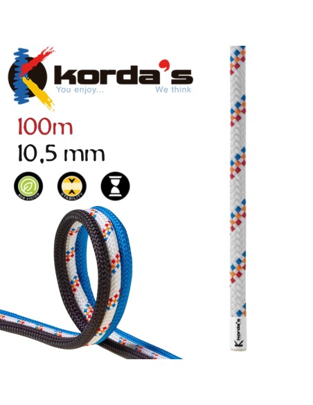 LLUISA 10,5mm Negra (Bobina 100m) - Cuerda semiestatica con Estability - Korda\'s