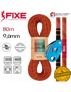 pack siurana 9,6mm 80 m endurance + grigri - fixe/petzl