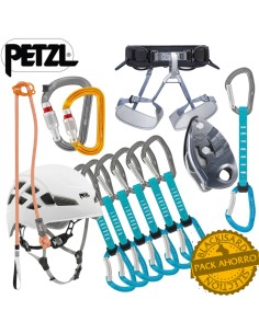 La pedriza - Pack escalada 5 elementos (Casco, arnes, cabo de anclaje, grigri y cintas express)