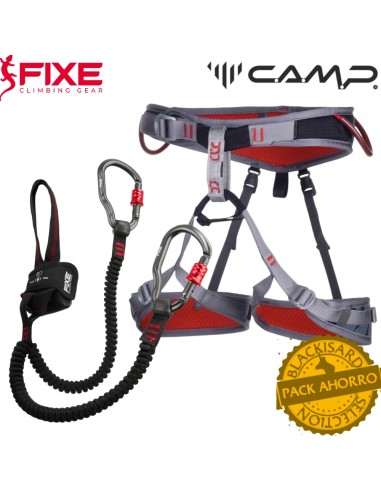 Pack Arnés Flint + Disipador Flamenc - Pack para vía ferrata - CAMP/Fixe