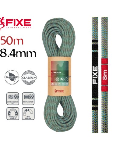 Riglos 8.4mm Nature Classic (Verde) (50m) - Cuerda doble y gemela -Fixe