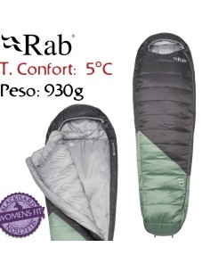 Radeon 0 Womens Regular LZ (Dark Fig Green/Graphene) - Saco de dormir sintetico Mujer - Rab