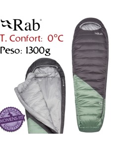 Radeon Womens -6 Regular LZ (Dark Fig Green/Graphene) - Saco de dormir sintetico unisex - Rab