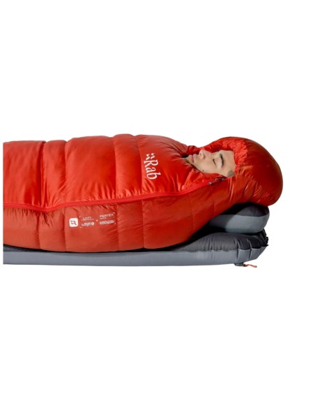 Alpine 0 Regular LZ (Dark Horizon/Tuscan Red) - Saco de dormir de plumas ligero - Rab