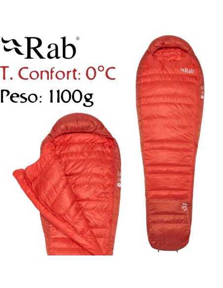 Alpine -6 Regular LZ (Dark Horizon/Tuscan Red) - Saco de dormir de plumas ligero - Rab