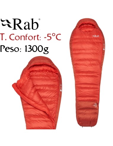 Alpine -12 Regular LZ (Dark Horizon/Tuscan Red) - Saco de dormir de plumas ligero - Rab