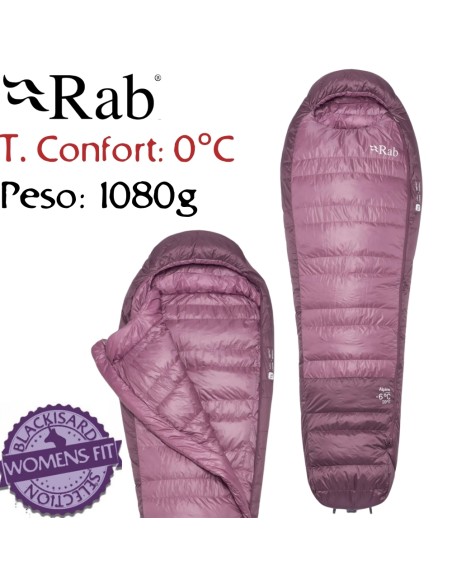 Alpine -6 Women Regular LZ (Iris/Dark Iris) - Saco de dormir de plumas ligero - Rab