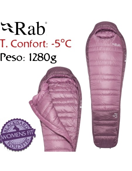 Alpine -12 Womens Regular LZ (Iris/Dark Iris) - Saco de dormir de plumas ligero - Rab