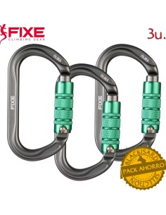 Pack 3 Òliva Triple Lock - Mosquetón simétrico automatico 3 movimientos - Fixe
