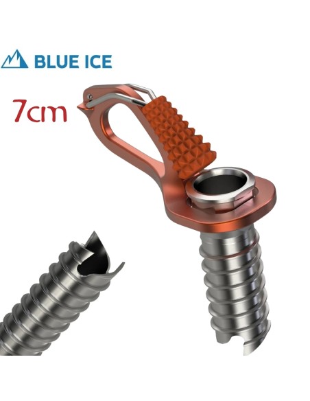Aero Ice Screw (Orange) 7 cm - Tornillo de hielo con manivela - Blue Ice