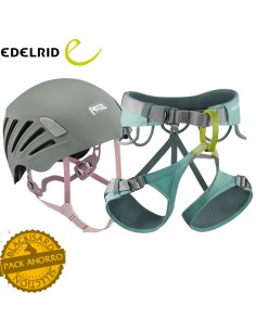 pack jayne (mint) + borea (turquesa) - arnés + casco mujer - edelrid / petzl