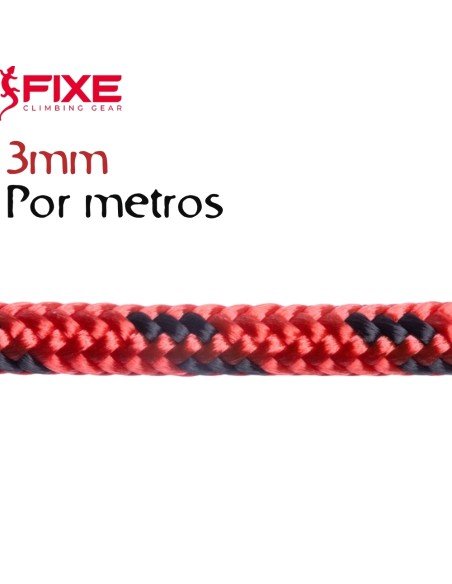 Cordino auxiliar 3mm (por metros) (Negro/Rojo) - Fixe