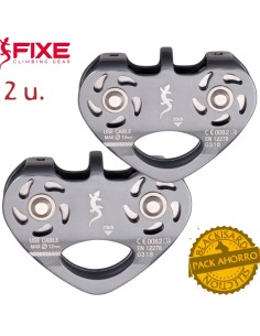 Pack 2 poleas doble eje para tirolinas de cable - Fixe