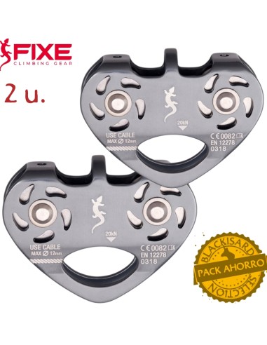 Pack 2 poleas doble eje para tirolinas de cable - Fixe