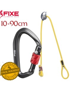 Pack Manso con mosqueton Rock Stone - Cabo anclaje dinámico regulable - Fixe
