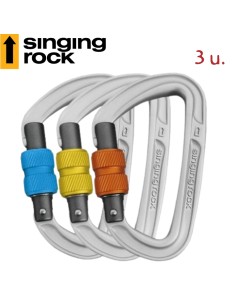 Pack 3 Colt rosca - Mosqueton asimetrico rosca -  Singing Rock