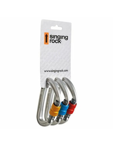 Pack 3 Colt rosca - Mosqueton asimetrico rosca -  Singing Rock