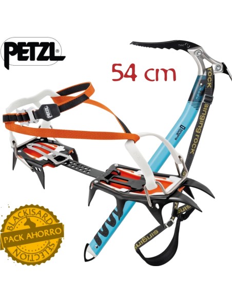 Pack Crampones Vasak Leverlock Universel + piolet Edge pala - Petzl / Singing Rock