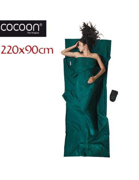 Travel Sheet (Microfibra), 220x90cm (Moss Green)- Saco sabana para saco de dormir - Cocoon