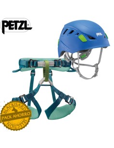 Pack arnes y casco infantil para escalada