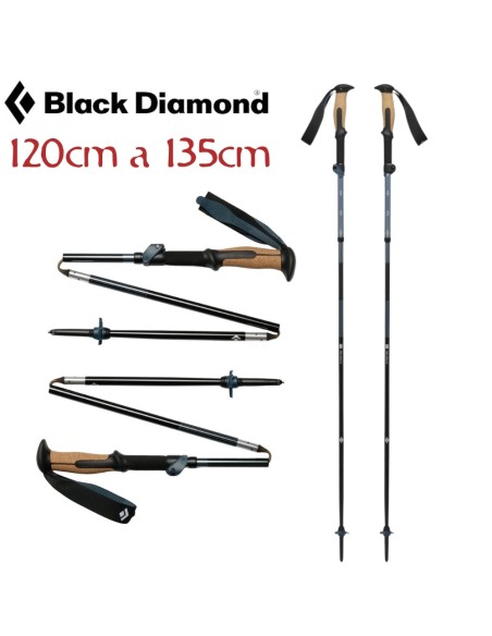 Trail Vista FLZ trekking poles 135 cm (par) - Bastones ligeros y compactos - Black Diamond