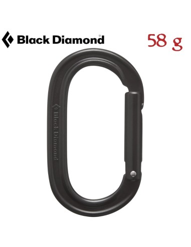 Oval Keylock Carabiner (Black) - Mosquetón simétrico recto Negro  - Black Diamond