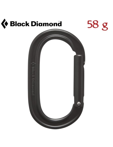 Oval Keylock Carabiner (Black) - Mosquetón simétrico recto Negro  - Black Diamond